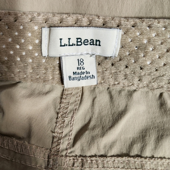 LL Bean Womens |18| Khaki Water-Repellent Midrise Straight Leg Trail Hiking Pant - Picture 8 of 10
